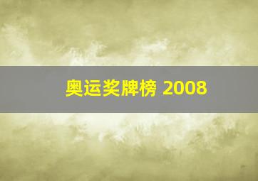 奥运奖牌榜 2008